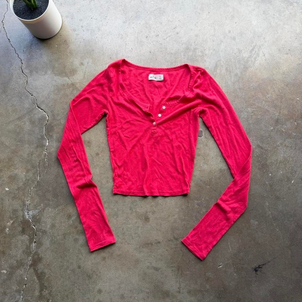 Vintage Y2K Hollister red‎ long sleeve Henley top
